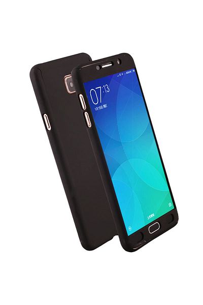 BOEM Husă Full Cover 360° (față + spate + sticlă) pentru Samsung Galaxy J7 (2017) / J730, neagră