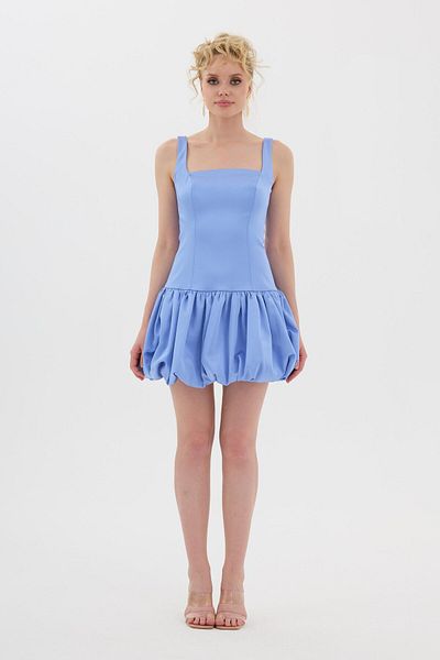Carmen Fusta Balon Indigo Rochie de Seara din Satin