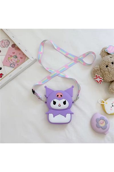 synshop Kuromi Kuromili Cat Eared Sanrio Geanta din silicon Portofel Femeie Adolescenta Fata Copil Bebelus