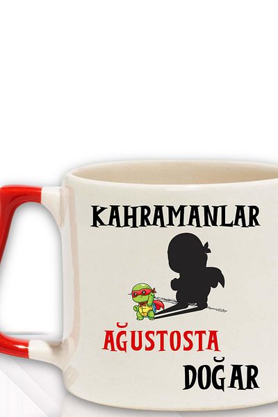 qoeuyl boutique Heroes Are Born This Month Printed Colleague Father Birth Father's Day Gift Mug with Handle