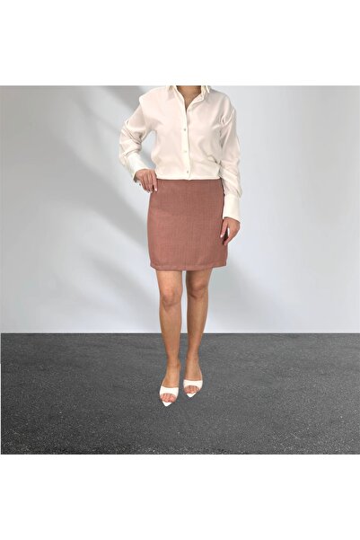 ABAS Dusty Rose Summer Mini Size Lined Straight Skirt