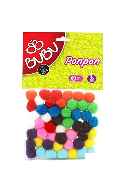 Bubu Bu-bu Pom Pom 3 Cm 50 Piece Mixed Pack