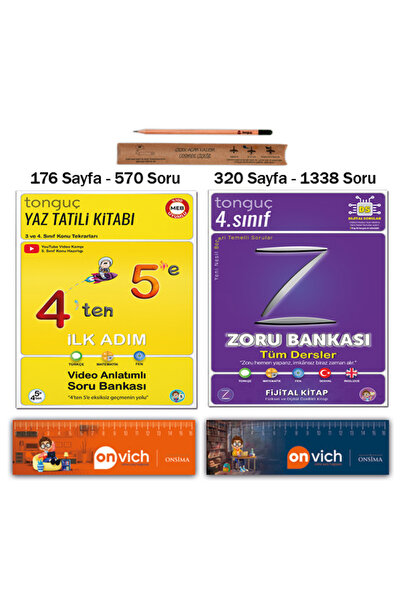 Tonguç Yayınları 5. Sınıf 4 ten 5 e Hazırlık Yaz Tatili Kitabı - 4. Sınıf Zor...