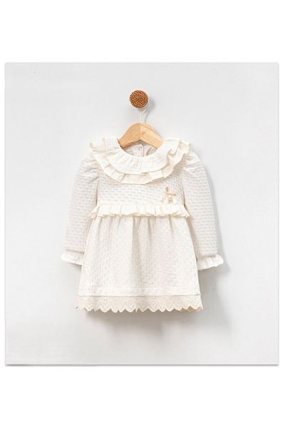 Bulut Baby Waaffle Ruffled Baby Girl-Child Dress