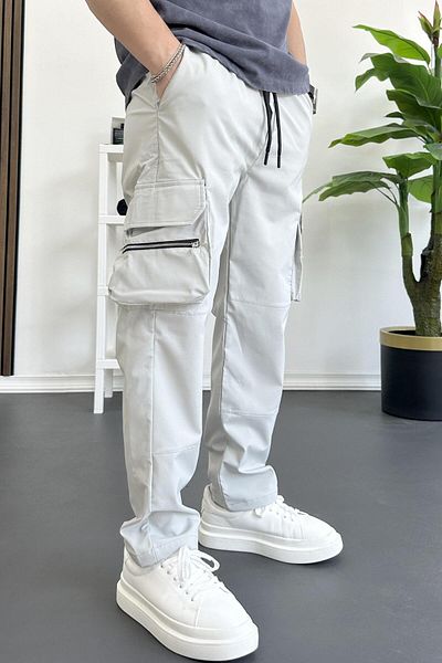 Edwox Γκρι Slim Baggy Cargo Παντελόνι - Ανδρικό Edw164