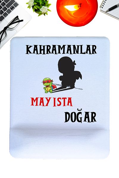 qoeuyl boutique Heroes Are Born This Month Printed Birthday Special Day Gift Oval/Square Wrist Supported Mousepad