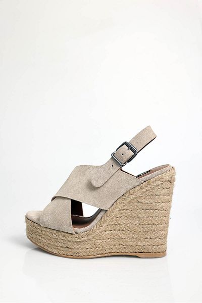 5in1Canpolat Beige Wedge Heel Sandals