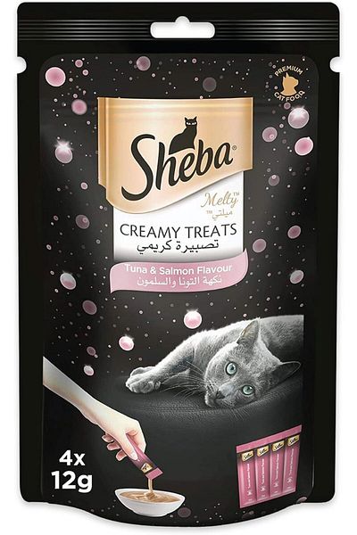 SHEBA Cat Food, Melty Tuna & Salmon Flavor Wet Creamy Treats