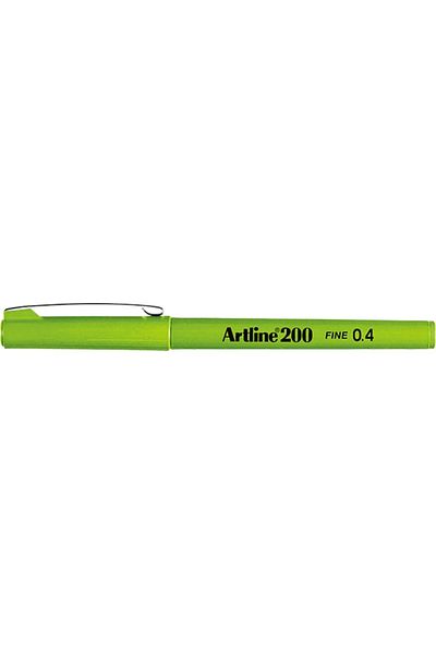 artline Green Yellow 0.4mm Felt Tip Fineliner Pen
