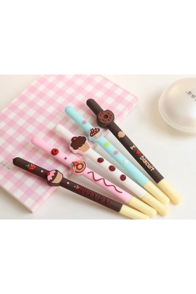 happystoretr Kokulu donut bisküvi cupcake jel mürekkep kalem 1 adet