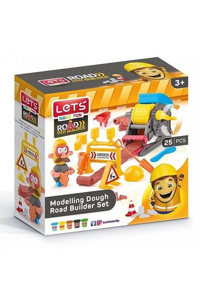Lets Play dough road construction set 5 75 gr 26 pieces l8491