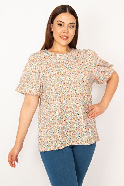 Şans Γυναικεία μπλούζα με πολύχρωμο μπαλόνι με μοτίβο λουλουδιών μεγάλου μεγέθους 65n33287
