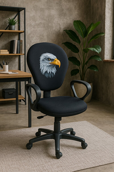 AatoliaRugs Kara Kartal Desenli Taraftar Baskılı Çocuk Odası Ders Çalışma Ofi...