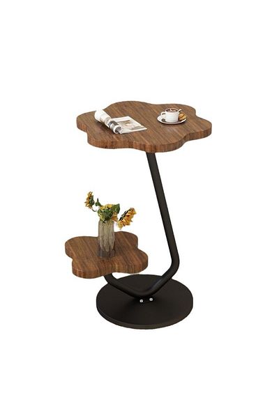 Un “A two-tiered side table with a modern, practical design that fits in every corner!”