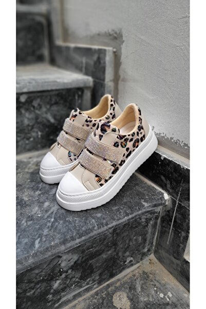 ÖYKÜMMM kız çocuk leopar desenli spor sneaker