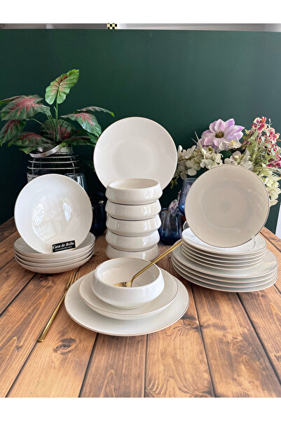 CASA DE BELLA Gold Modern 6 Kişilik 24 Parça Lüks Yemek Takımı