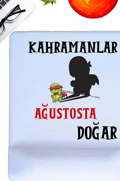qoeuyl boutique Heroes Are Born This Month Printed Birthday Special Day Gift Oval/Square Wrist Supported Mousepad
