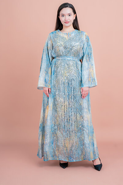 IKKXA جلابية مطرزة بشكل متألق