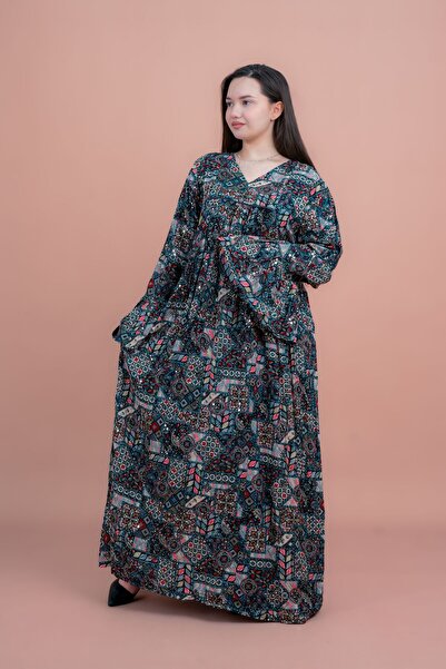 IKKXA تجريدي هندسي ماكسي