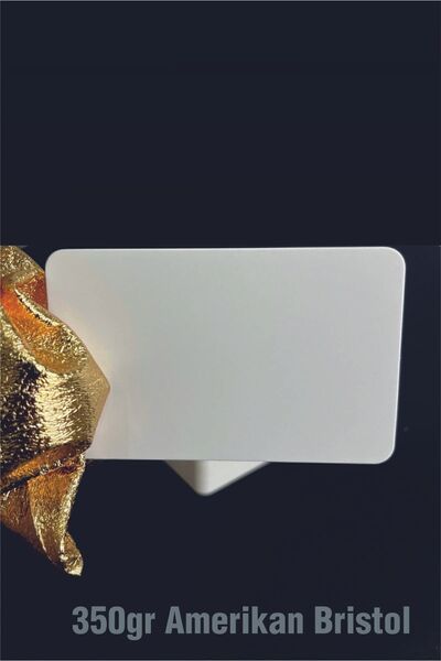 Örün Matbaa 100 Pieces 400 Gr Oval Cut Pure White Unprinted Card 5.3X8.5 cm Blank Uncoated Flashcard Business Card