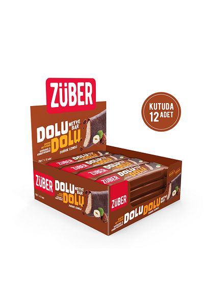 Züber Filled Fruit Bar with Hazelnut Paste 30g X 12 Pieces