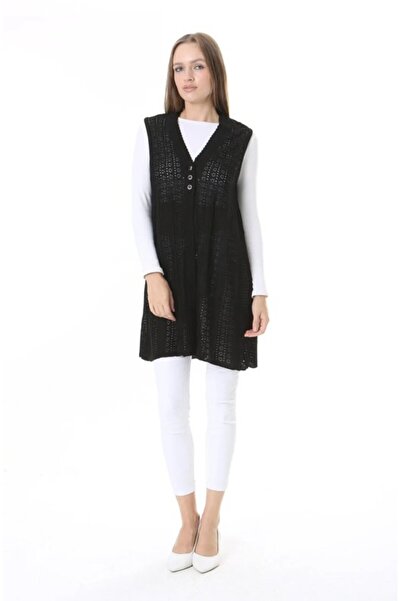 Fresh&Moda Women's Knitwear Seasonal Araboy Mercerized Large Size Mother Vest