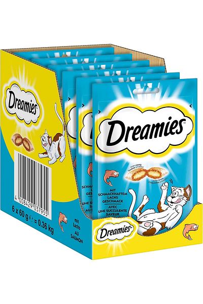 Dreamies Cat Treats Salmon Flavored - 60g Pack Of 6
