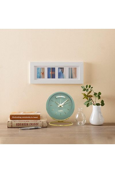 OEM Analog alarm clock, 11.5x9x6.5, Gold/Green