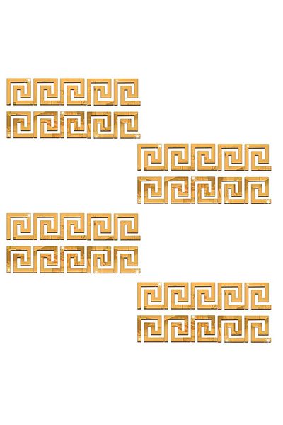 Mirror Self-Adhesive Acrylic Mirrors Set, 8 pcs, rectangle, 10cm, Gold