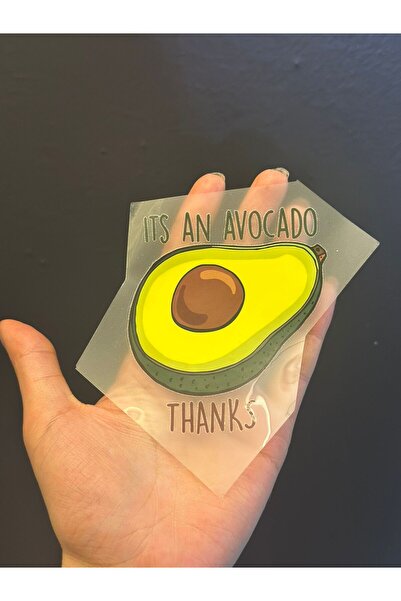 Gönülden Tasarım Ütü İle Yapışan Tasarım Avakado Transfer Baskı Arma 9x7 Cm