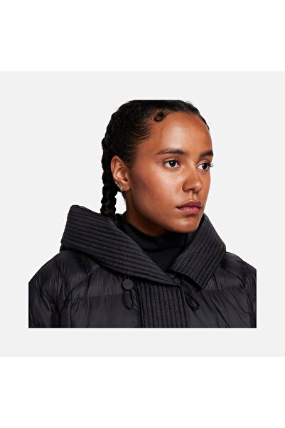 Nike Therma-Fit PrimaLoft® Thermoplume® Oversized Swoosh Puffer Full-Zip Hoodie Kadın siyah Mont fb8729