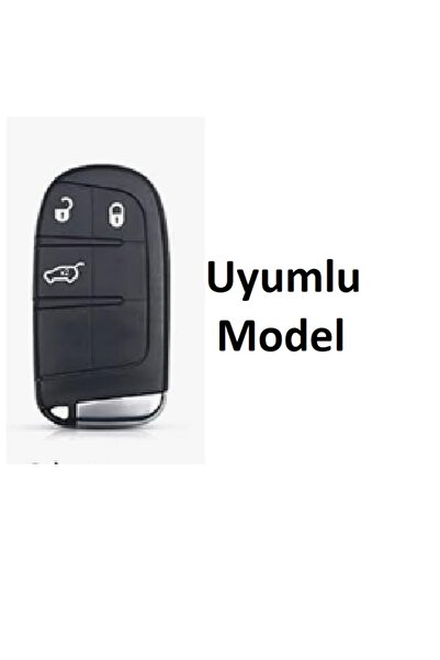 Luxe Aksesuarr Fiat Egea - 500 - Husa de protectie cheie din silicon Jeep Smart cu 3 butoane – Acoperit nano – Culoare neagră