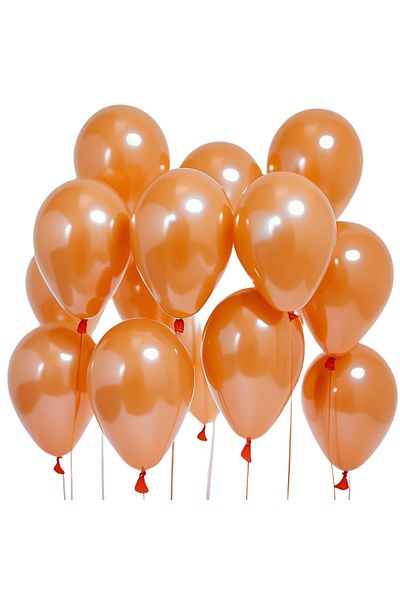 tedaks 20Pcs 12 Inch 30cm Metallic Orange Balloon Birthday Ornament
