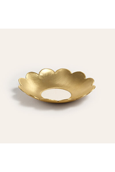 Zsa Zsa Zsu Lotus Pirinç Mum Tutucu 6x6x1 Cm Mat Altın