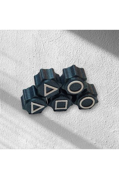 OEM Gonggi game set, Squid Game, 3D printed, spectra blue