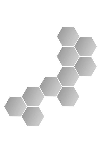 Mirror Set of 10 Hexagon Design decorative crystal acrylic mirrors