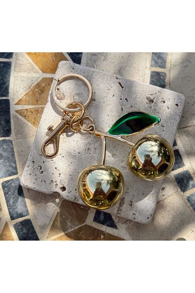 demirosa Gold Cherry Keychain or Bag Accessory
