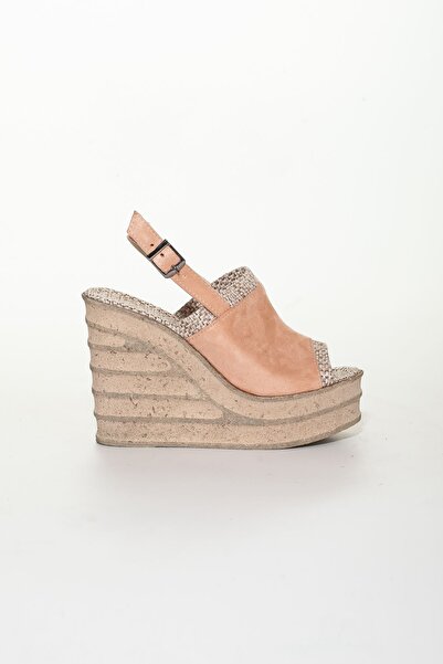 derithy High Feta Filling Poly Tbn 2 Color Upper Comfort Slippers Sandals Summer Shoes - Powder Suede