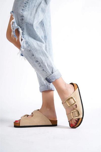 PLN SHOES Unisex Orthopedic Sole Anatomical Slippers Double Strap Buckle Daily Comfortable Slippers