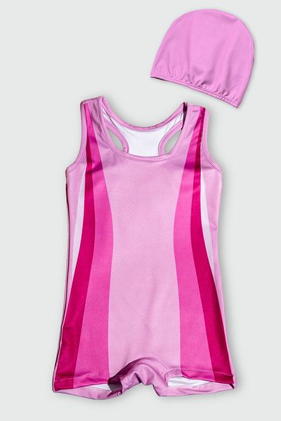 Beniizle Girls' Swimming Suit with Shorts and Belt