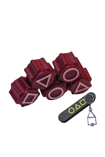 OEM Gonggi game set with stand, Squid Game, 3D printed, bright red