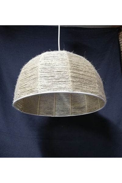 TEKAY AYDINLATMA Jute Rope Wrap Chandelier Jute Chubby Rustic Chandelier