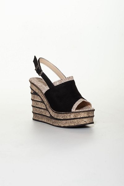 derithy High Feta Filling Poly Tbn 2 Color Upper Comfort Slippers Sandals Summer Shoes-black Suede