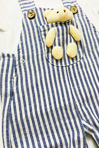 TUOBEBE Striped Baby Unisex Blue Striped Salopet