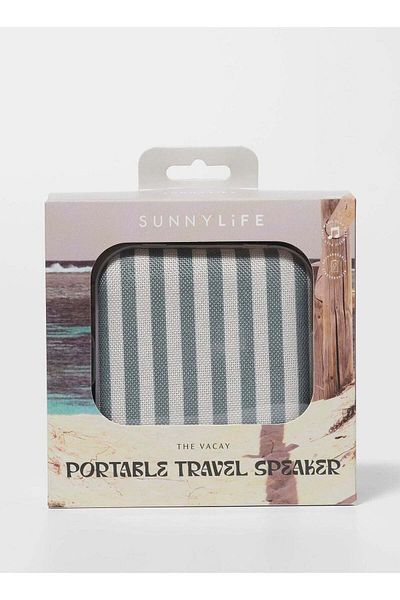 SunnyLife SUNNY LIFE Portable Travel Bluetooth Speaker The Vacay Olive Stripe