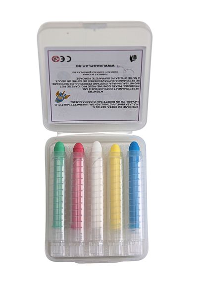 MagPlay Washable Chalk Pencils 5 Pieces – Non-Toxic, Retractable Holder – Easy Drawing for Kids