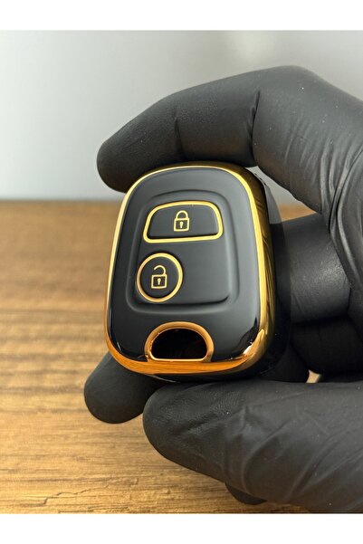 Luxe Aksesuarr Peugeot 206 207 307 407 - Citroen C2 C3 Husa de protectie cheie din silicon cu 2 butoane Culoare neagra