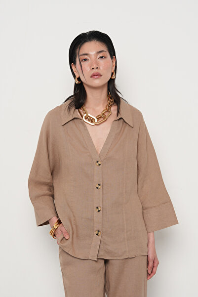 Orfeo Negro ΓΥΝΑΙΚΕΙΟ ΠΟΥΚΑΜΙΣΟ 100% ΛΙΝΟ ΜΟΝΟΧΡΩΜΟ ΛΙΝΟ ΛΙΝΟ