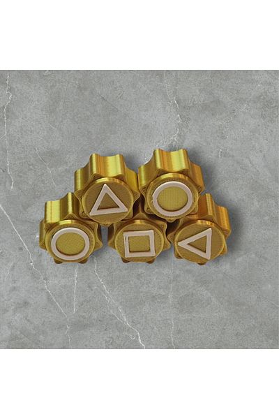 OEM Gonggi game set with stand, Squid Game, 3D printed, gold