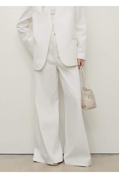 MANGO Woman Yüksek bel wide leg jean pantolon